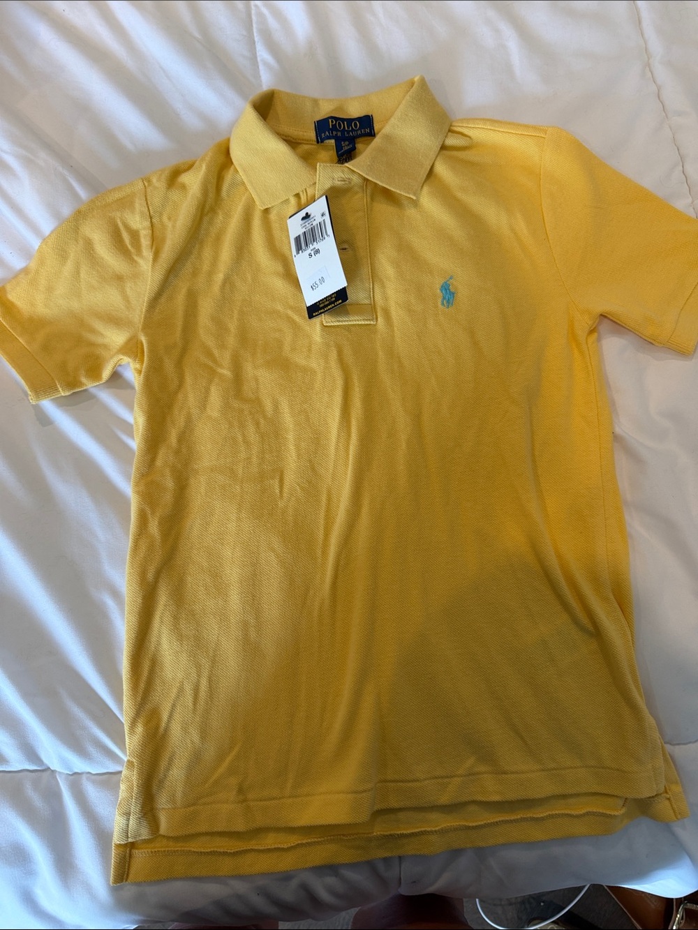 NWT Polo by Ralph Lauren Bright Yellow Short-Sleeve Polo with Blue Pony